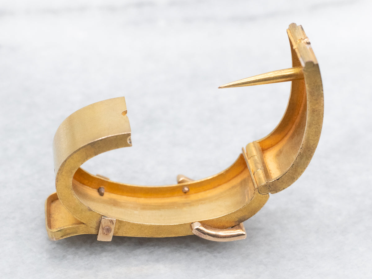 Bloomed Gold Cravat Buckle Pin