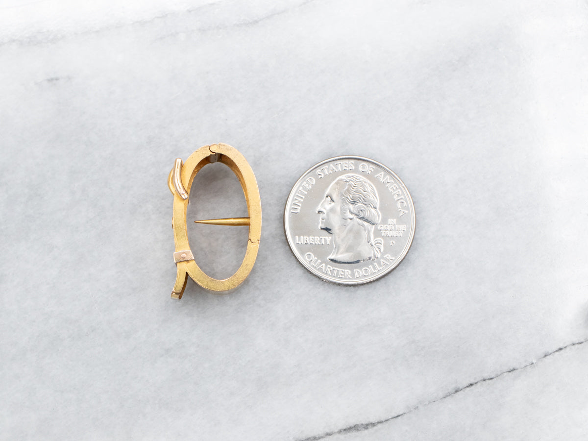 Bloomed Gold Cravat Buckle Pin