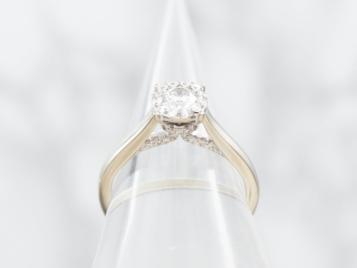 Stunning Round Brilliant Diamond Halo Engagement Ring