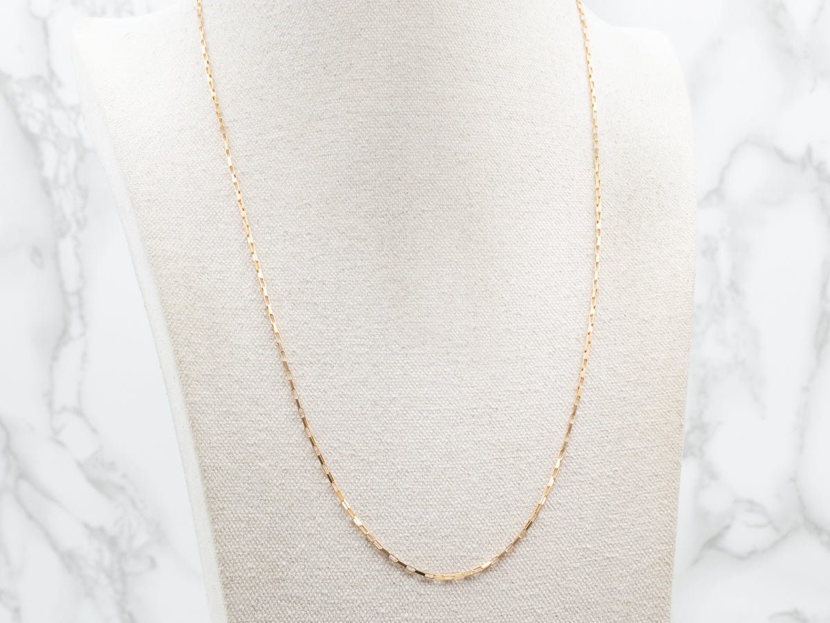 Rectangle Link Chain with Spring Ring Clasp