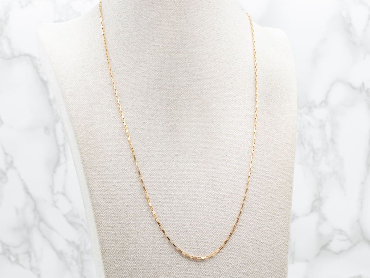 Rectangle Link Chain with Spring Ring Clasp