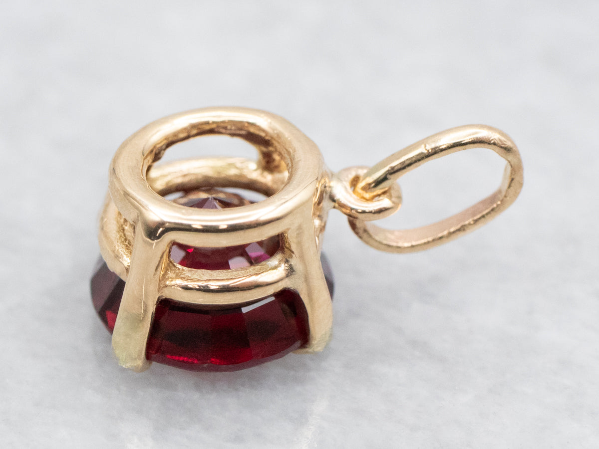 Colgante Solitario Granate Oro Amarillo