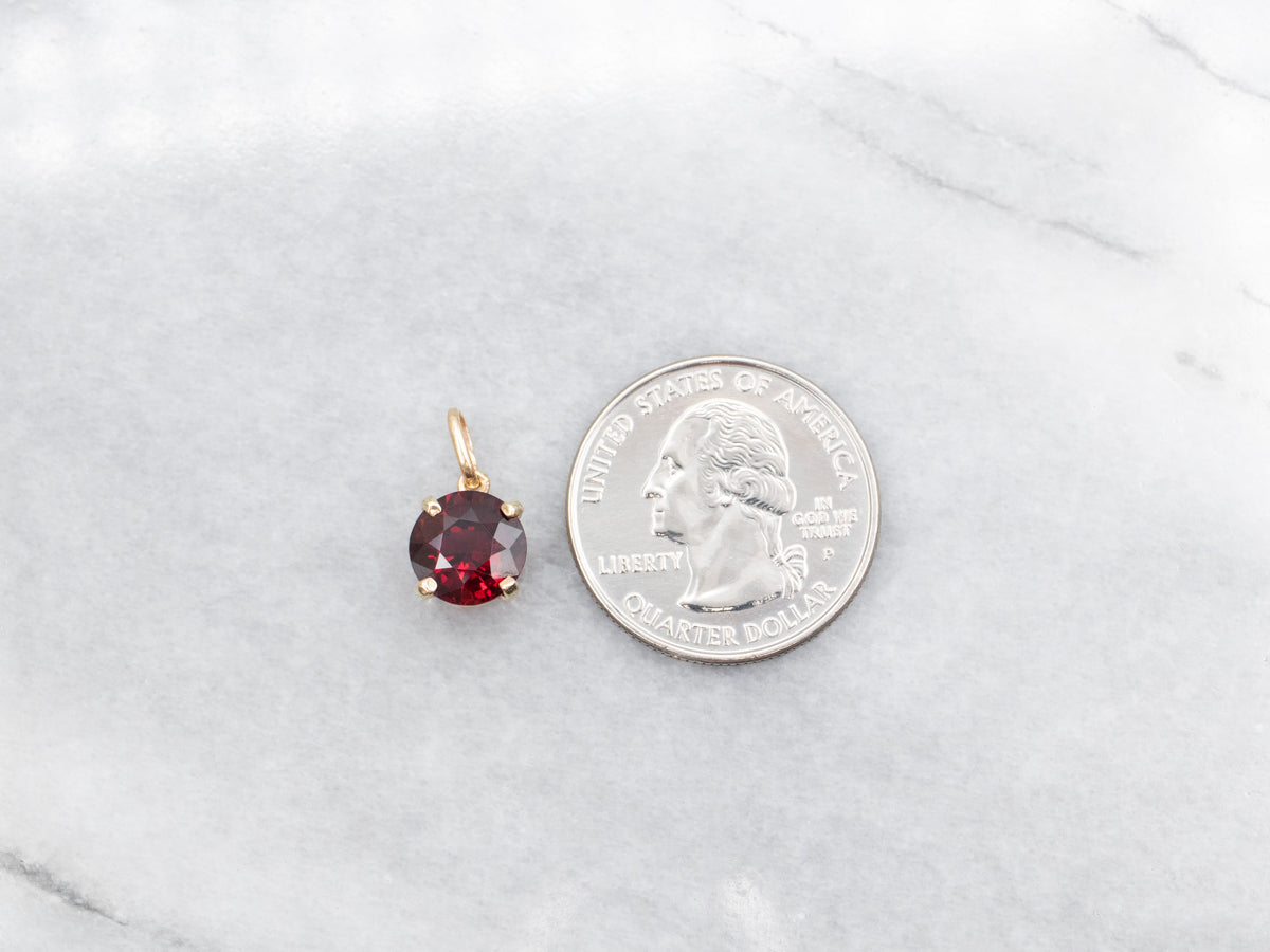 Colgante Solitario Granate Oro Amarillo