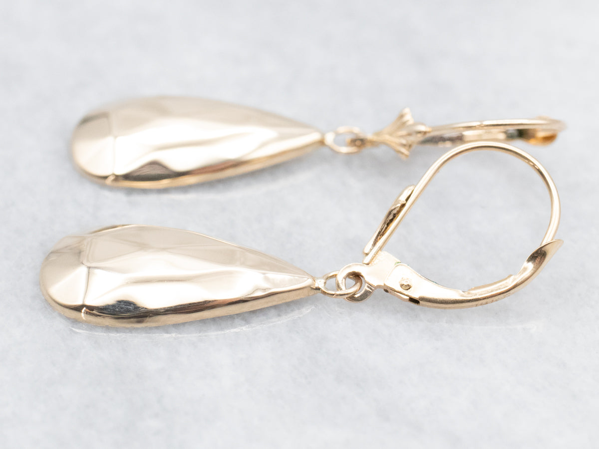 Faceted Gold Teardrop Earrings