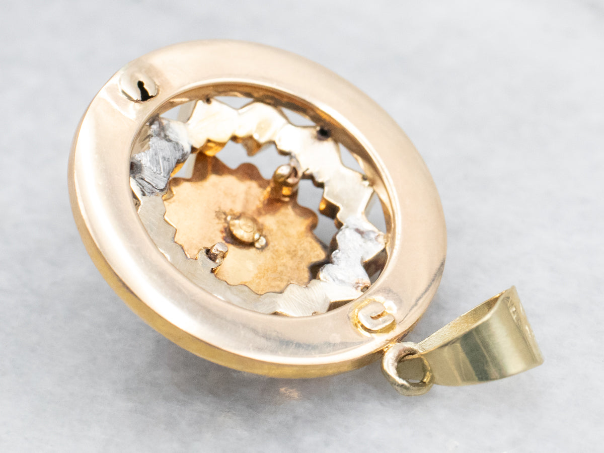 Antique Black Glass Mourning Pendant