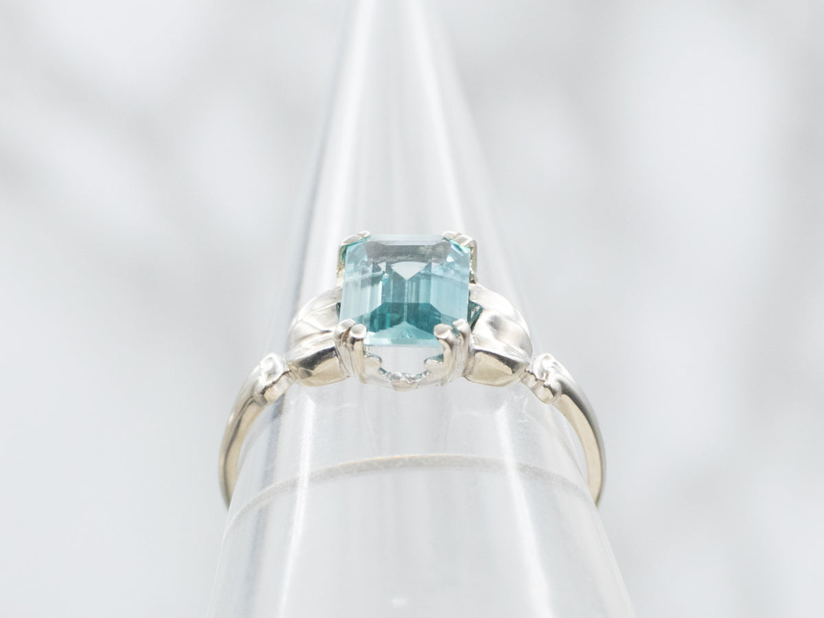 Blue Zircon Solitaire Ring