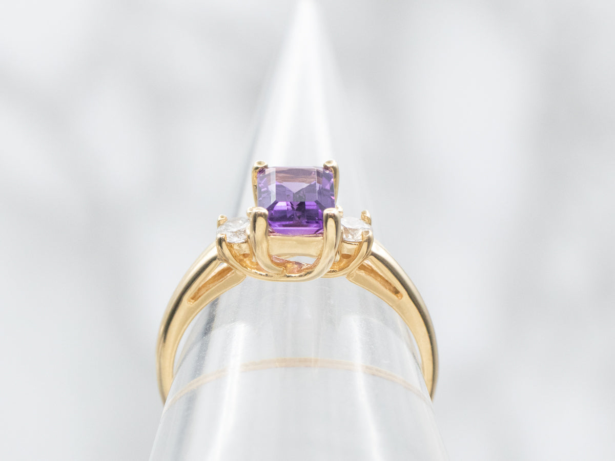 Amethyst and Diamond Ring