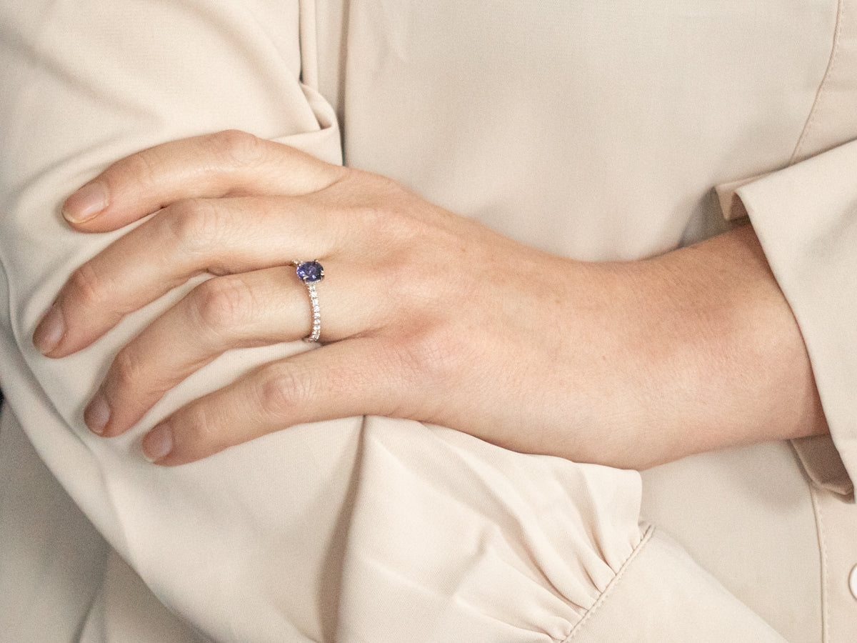Purple Sapphire and Diamond Ring
