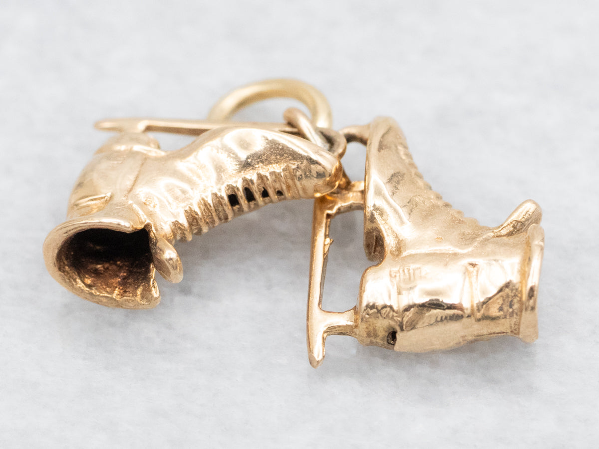 Charm patines de hielo en oro amarillo