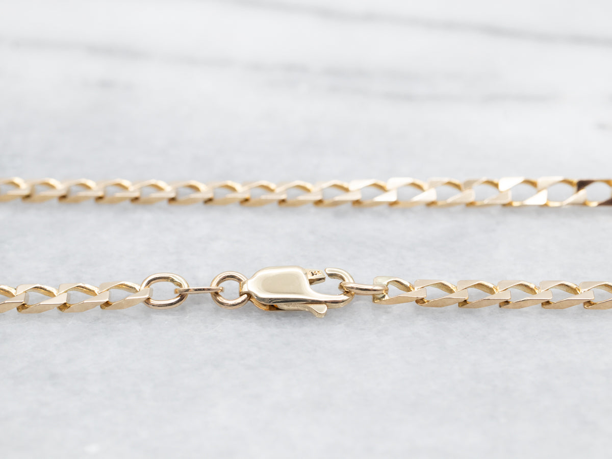Yellow Gold Curb Chain with Lobster Clasp