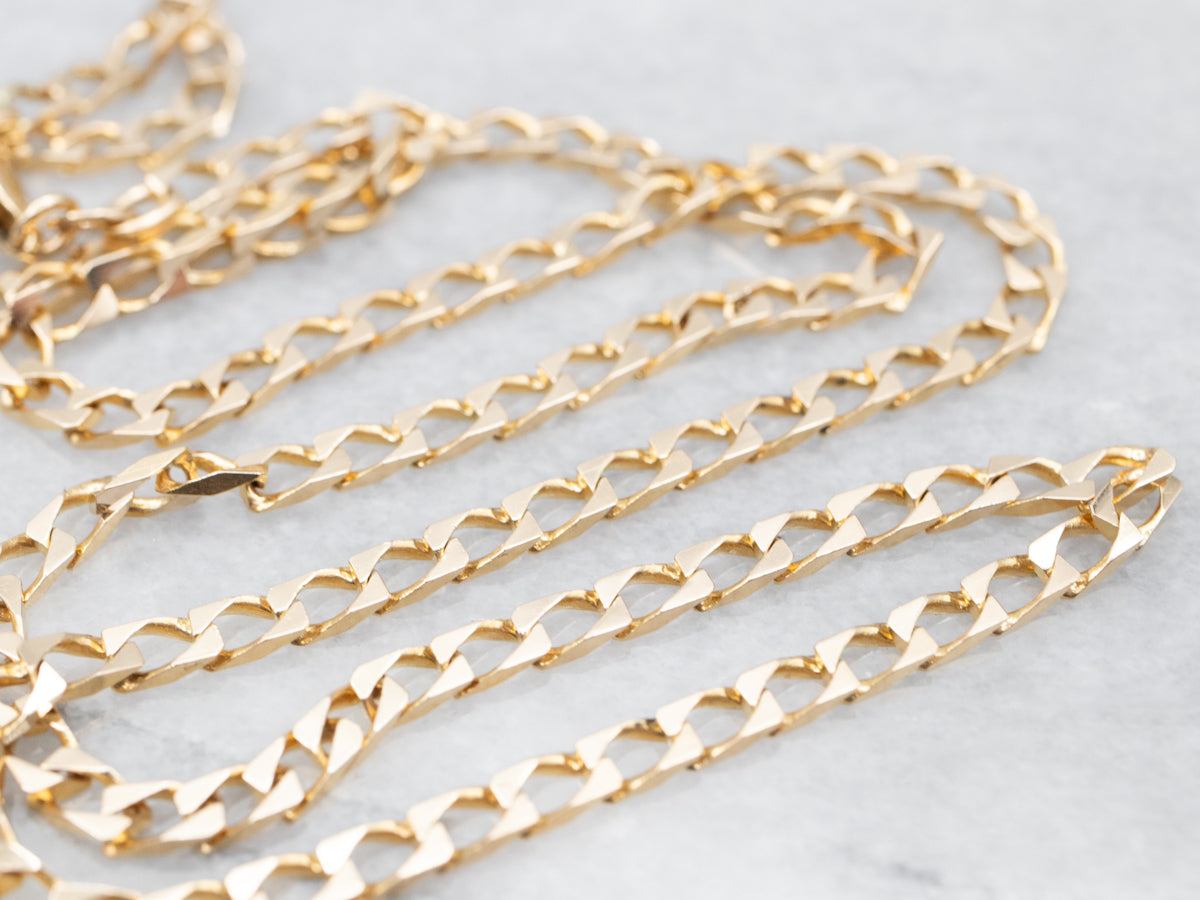 Yellow Gold Curb Chain with Lobster Clasp