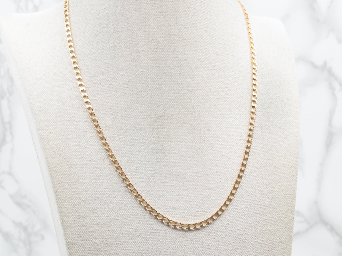 Yellow Gold Curb Chain with Lobster Clasp