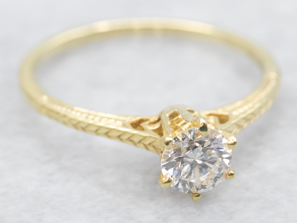 Anillo de compromiso con solitario de diamantes