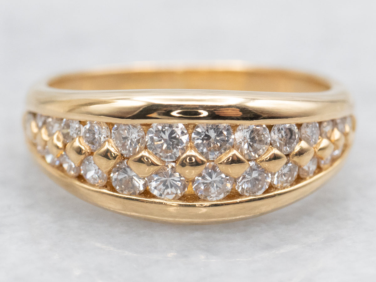 Gold Double Row Diamond Band