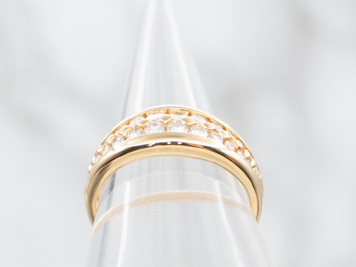 Gold Double Row Diamond Band