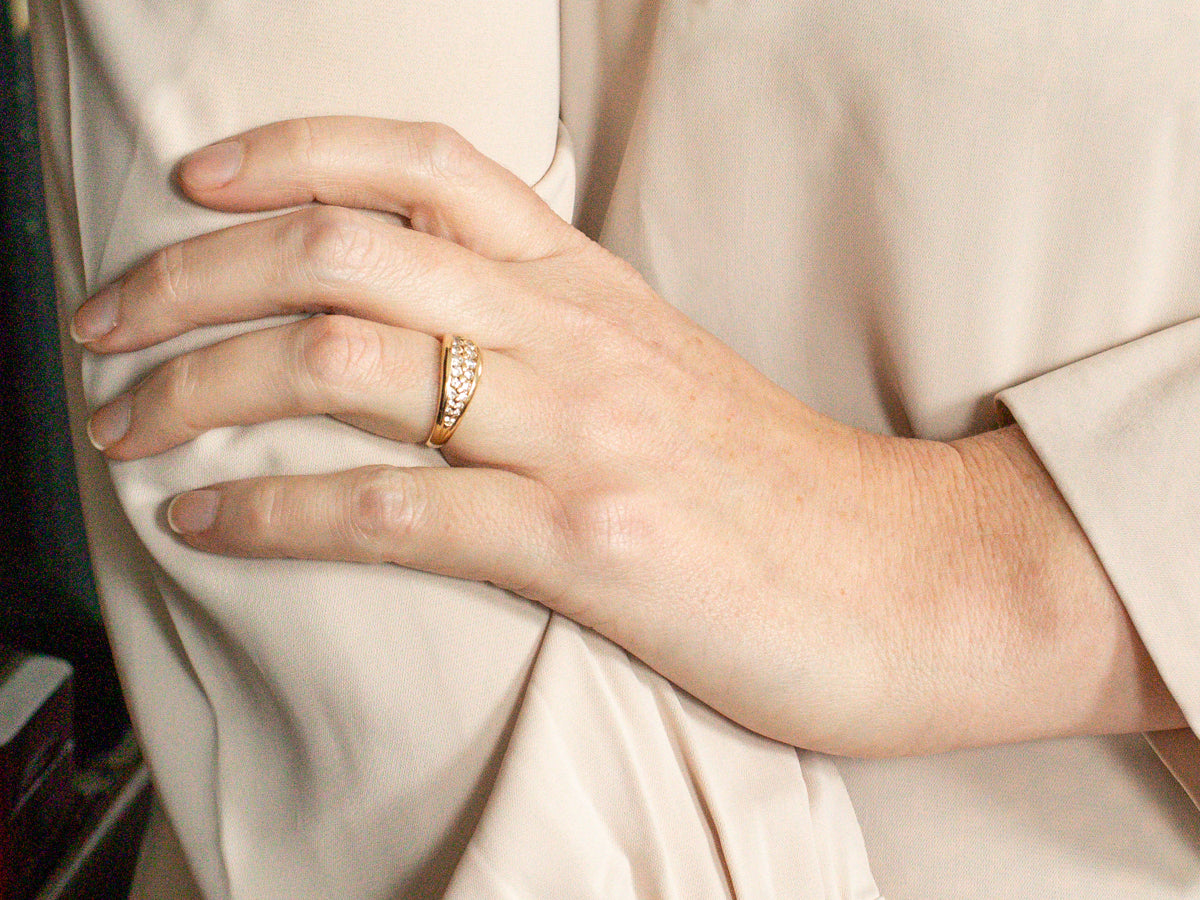 Gold Double Row Diamond Band