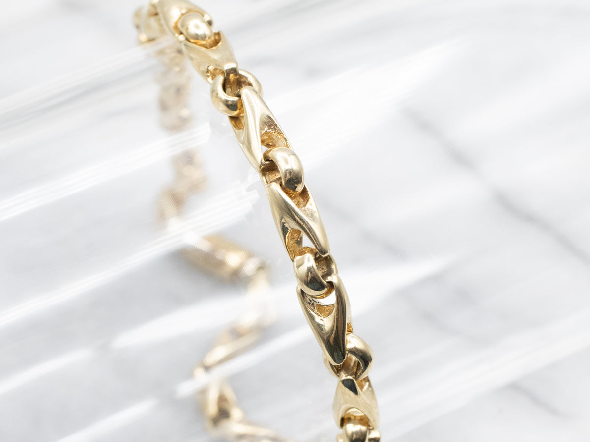Yellow Gold Braccio Men's Link Bracelet