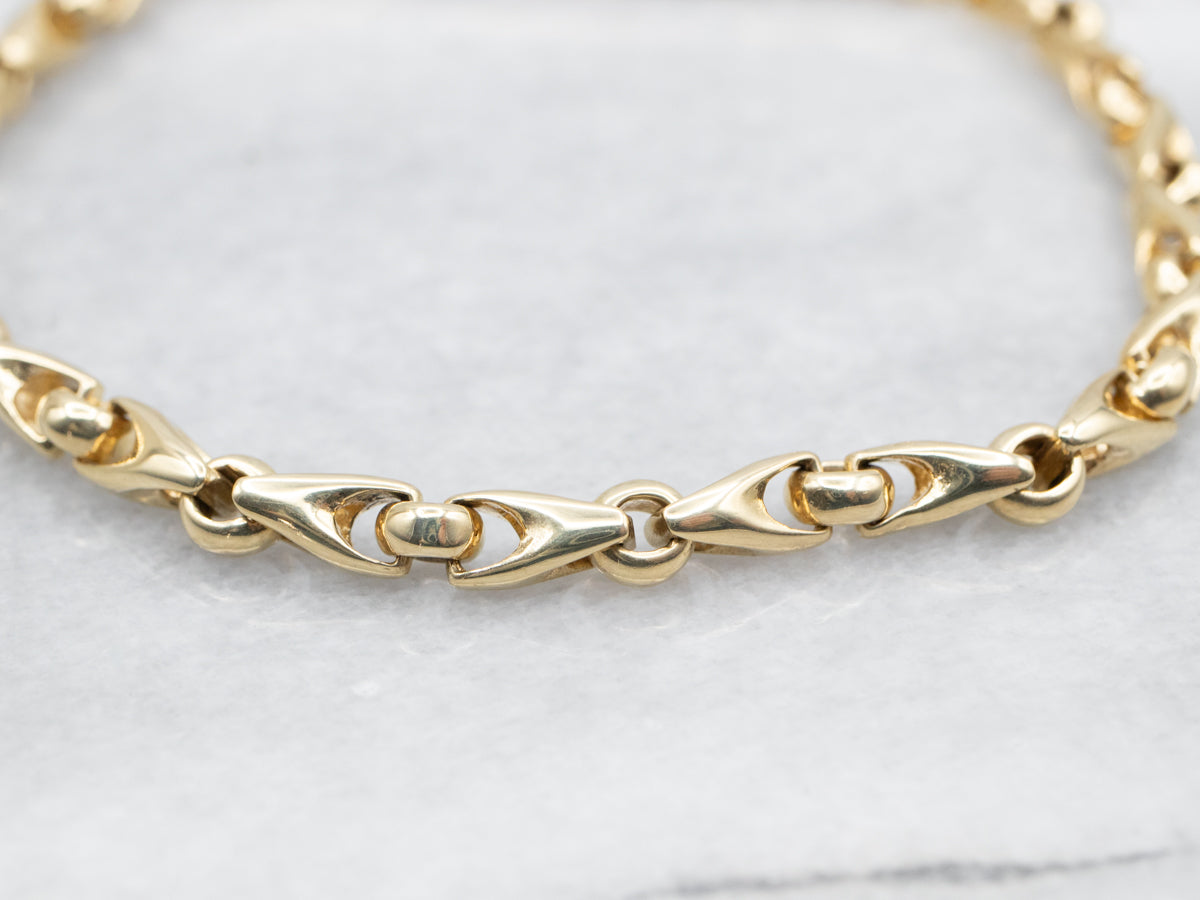 Yellow Gold Braccio Men's Link Bracelet
