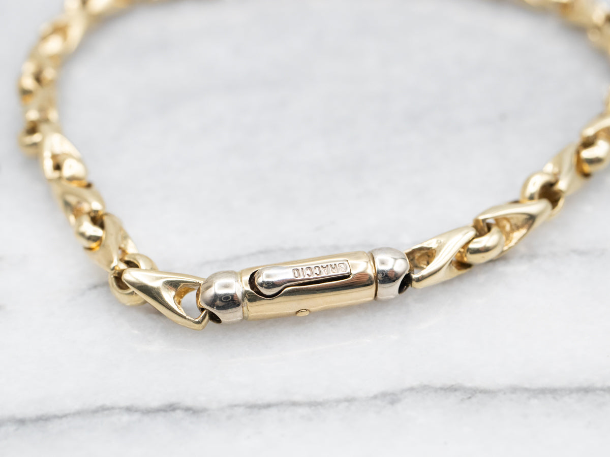 Yellow Gold Braccio Men's Link Bracelet