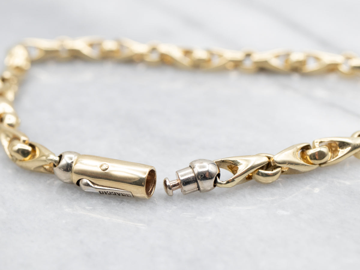 Yellow Gold Braccio Men's Link Bracelet