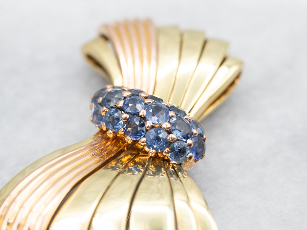 Broche Lazo De Zafiro De Dos Tonos