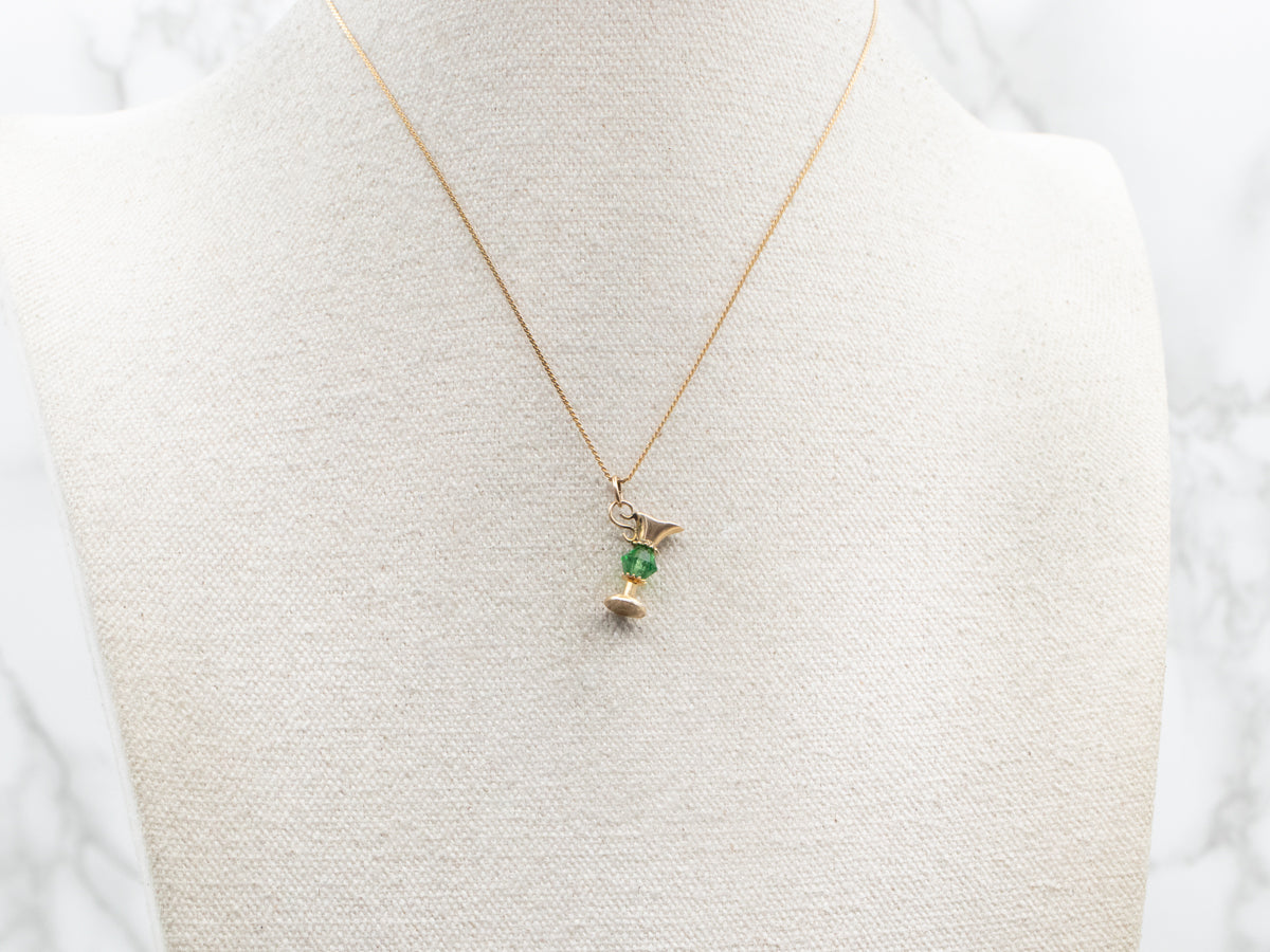 Vintage Green Glass Bead Pitcher Charm