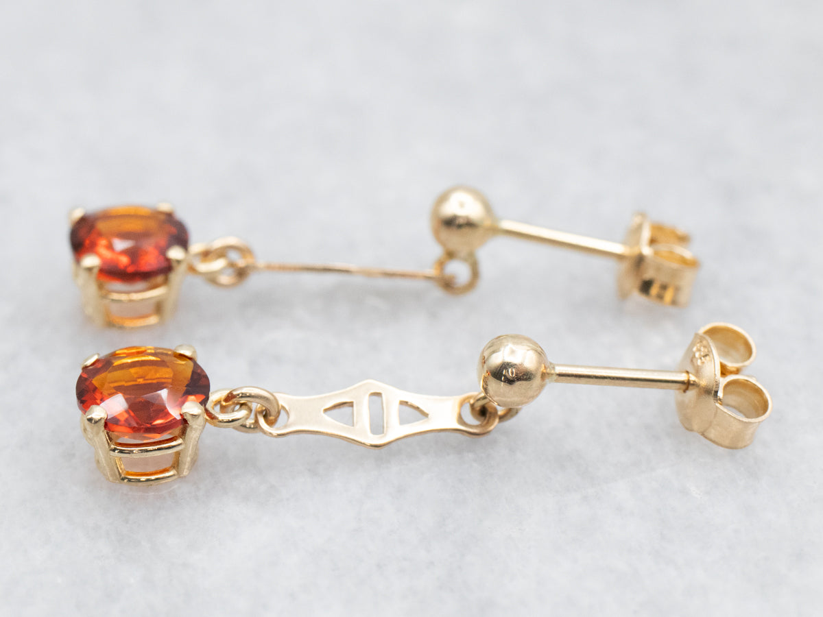 Gold Citrine Drop Earrings