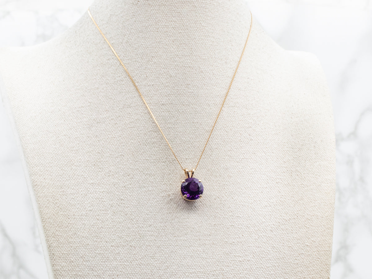 Amethyst Solitaire Pendant