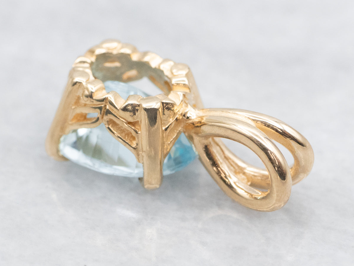 Blue Topaz Solitaire Pendant