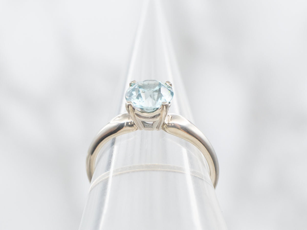 Blue Zircon Solitaire Ring