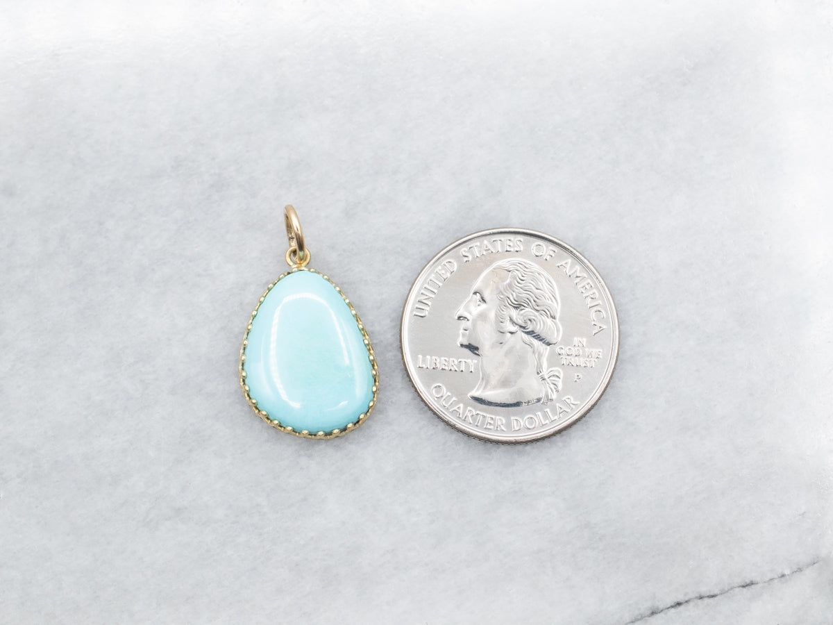 Baby Blue Natural Cut Turquoise Pendant
