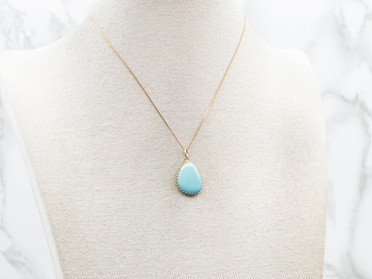 Baby Blue Natural Cut Turquoise Pendant