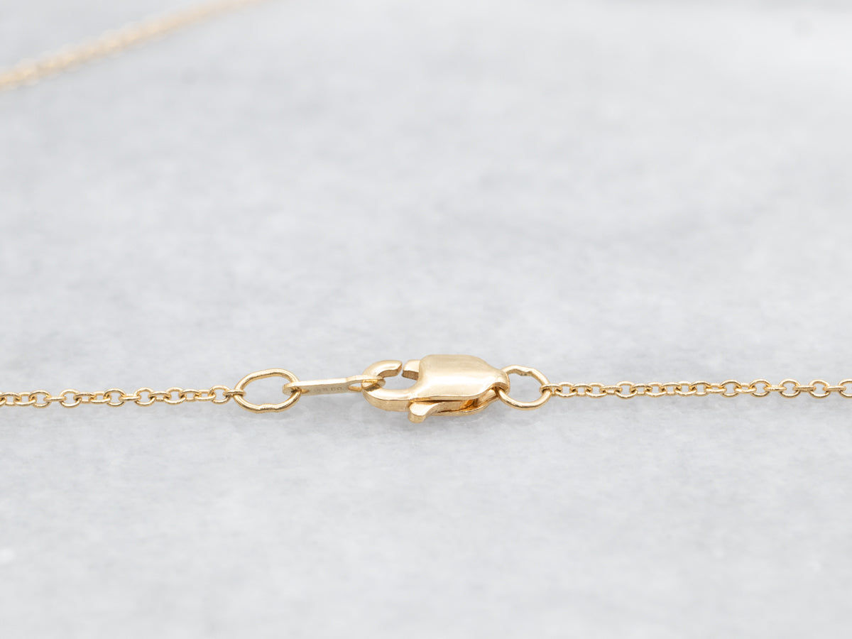 Modernist Green Tourmaline and Diamond Pendant Necklace