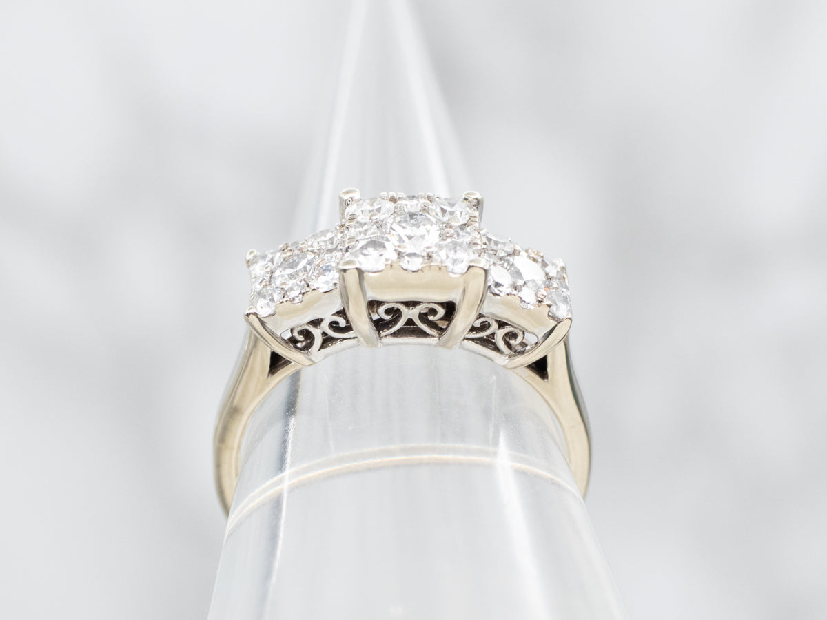 Diamond Cluster Engagement Ring