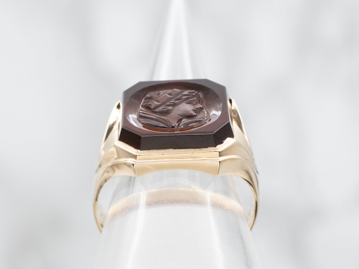 Men's Vintage Sardonyx Intaglio Ring