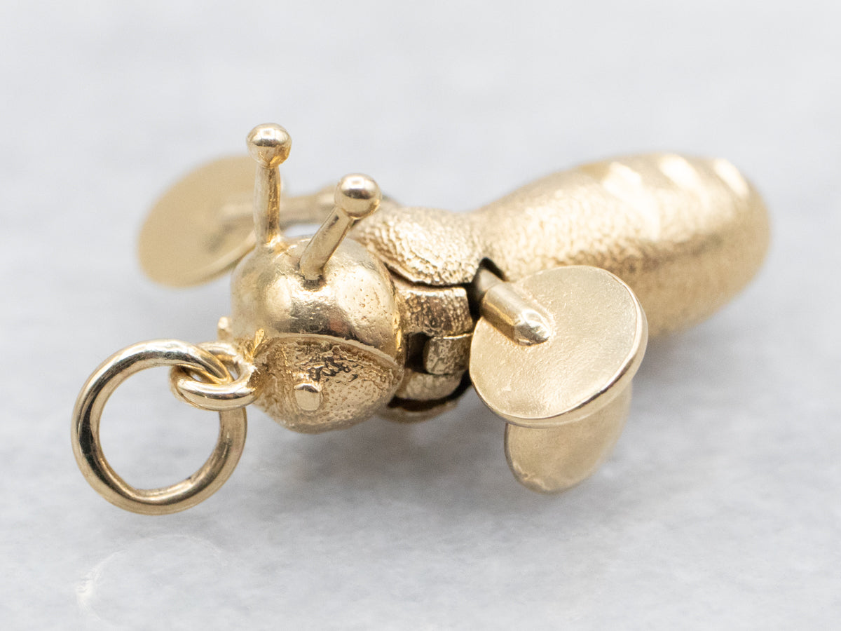 Gold Old Fashioned Toy Bee Charm