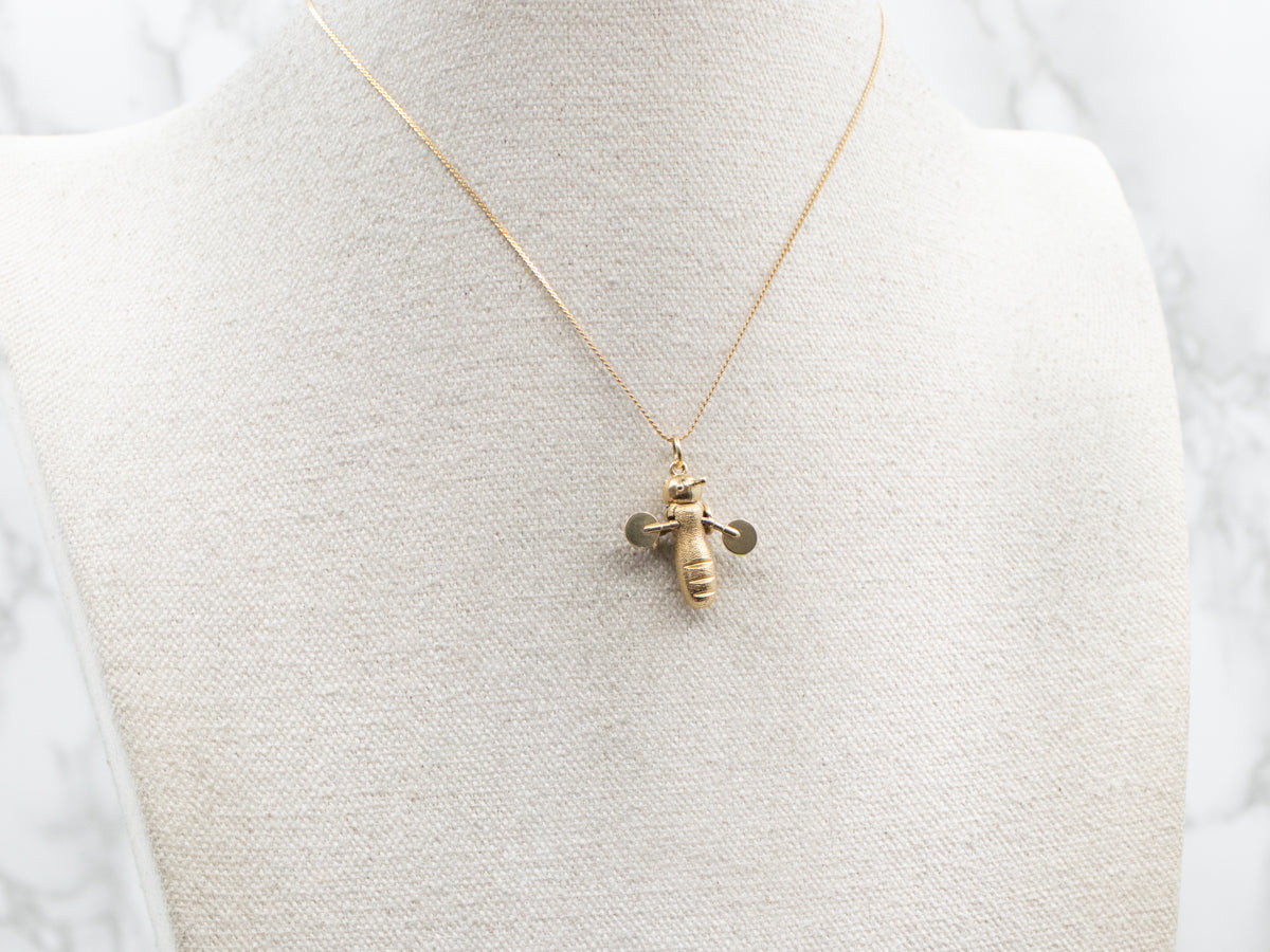 Gold Old Fashioned Toy Bee Charm