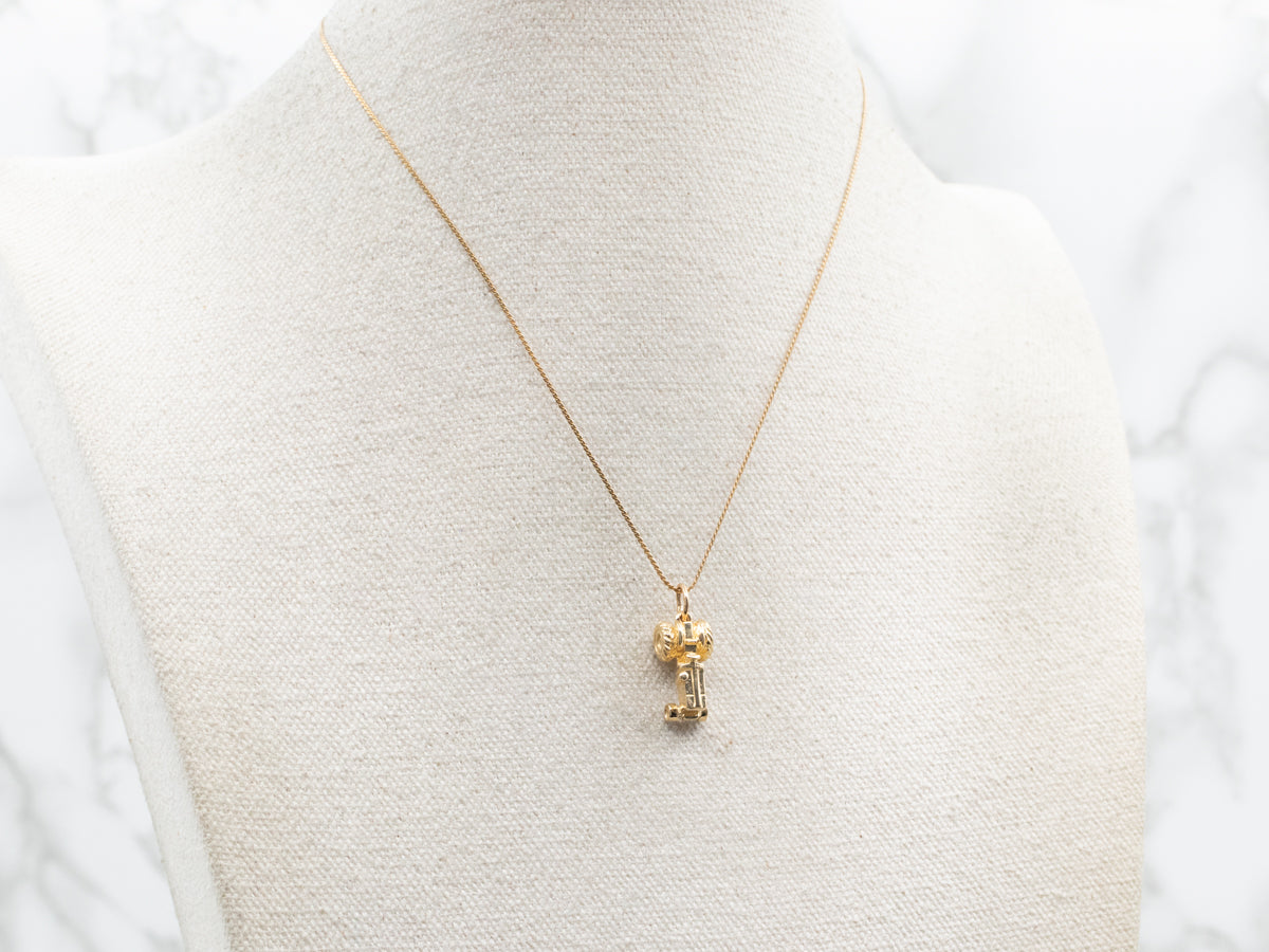 Vintage Gold Tractor Charm