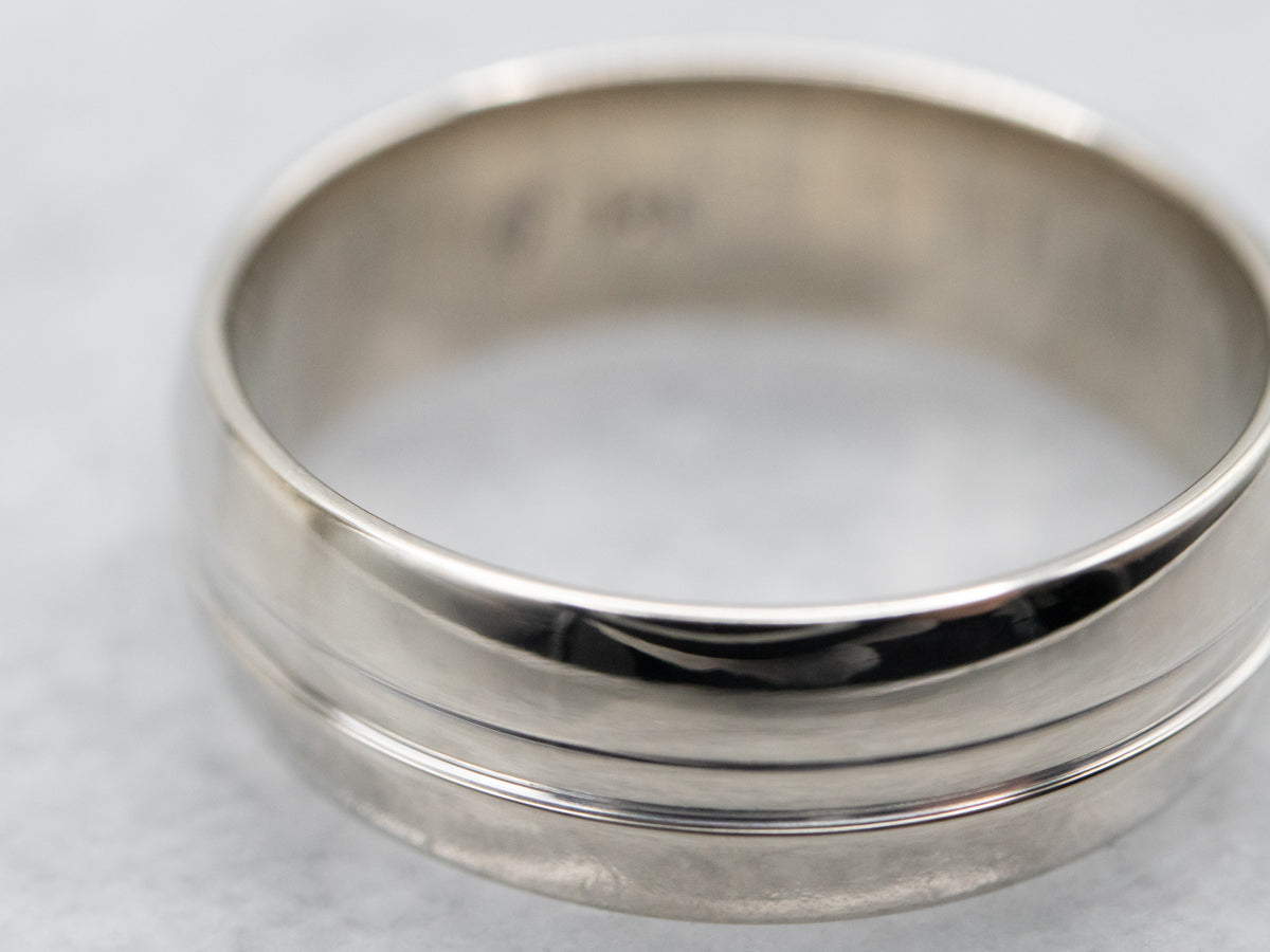 Double Line White Gold Wedding Band