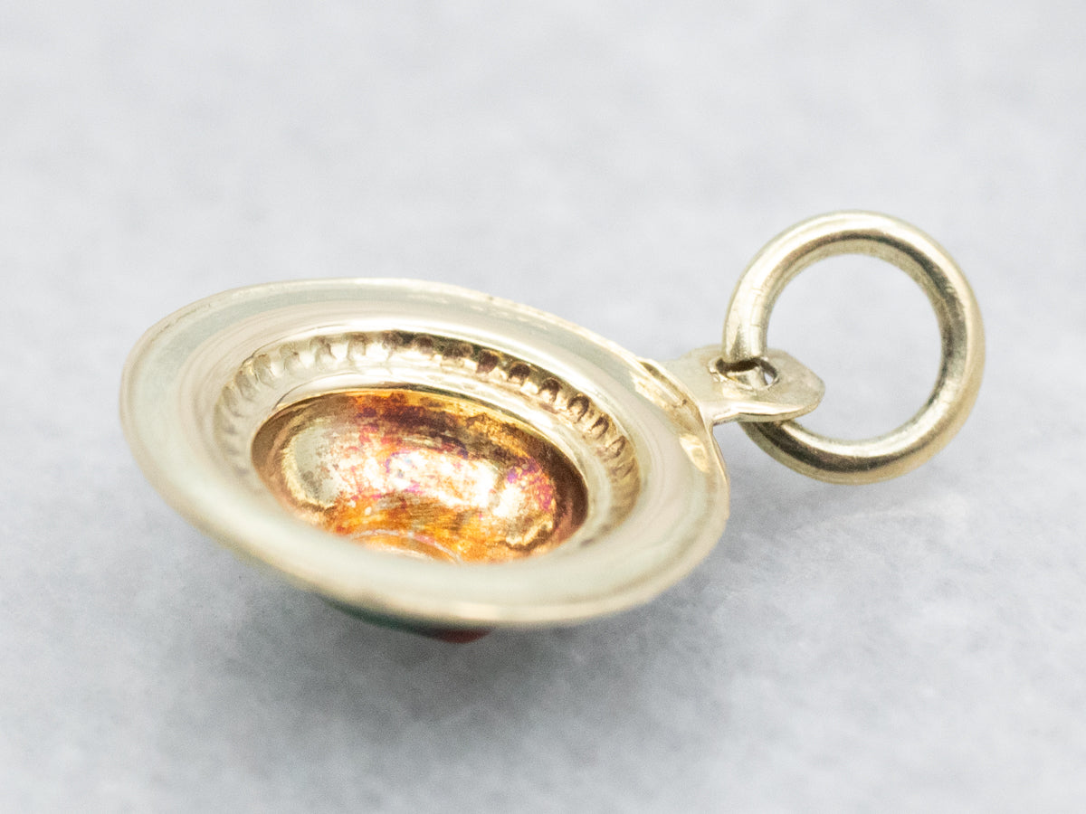 Sweet Vintage Enamel Sun Hat Charm