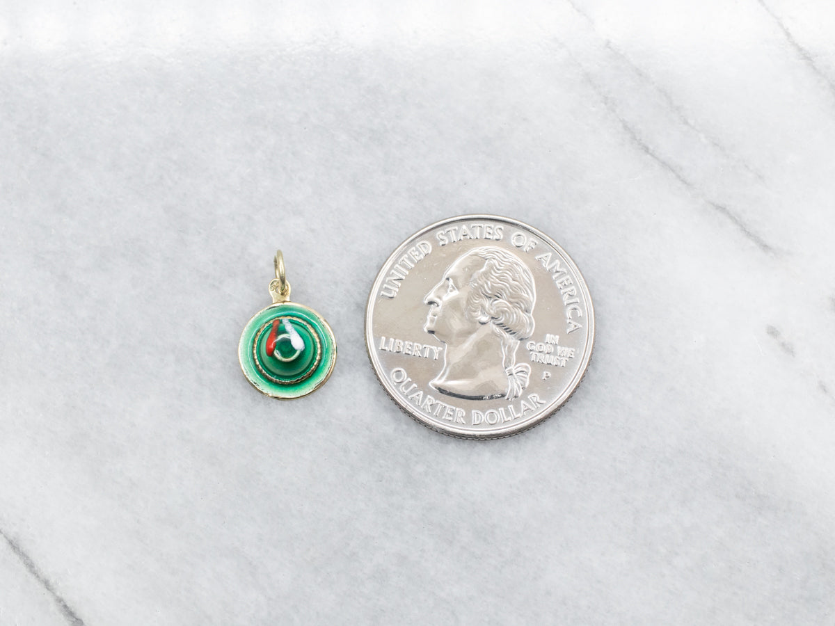 Sweet Vintage Enamel Sun Hat Charm