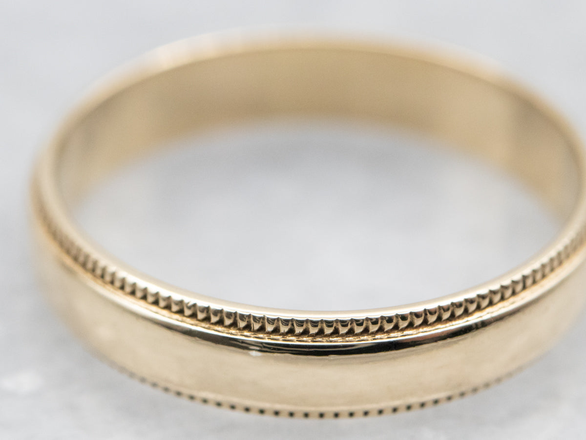 Vintage Gold Milgrain Edge Band
