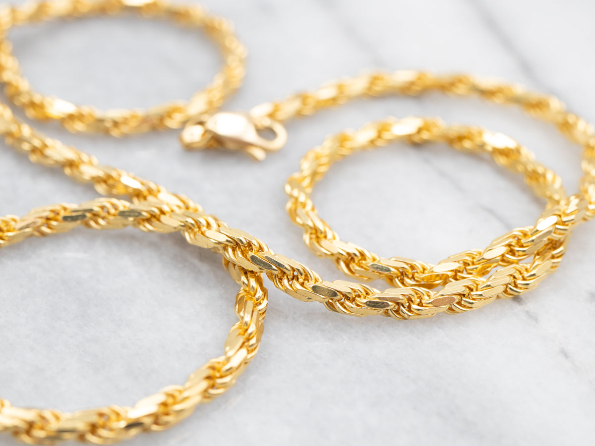 Thick Gold Rope Twist Chain