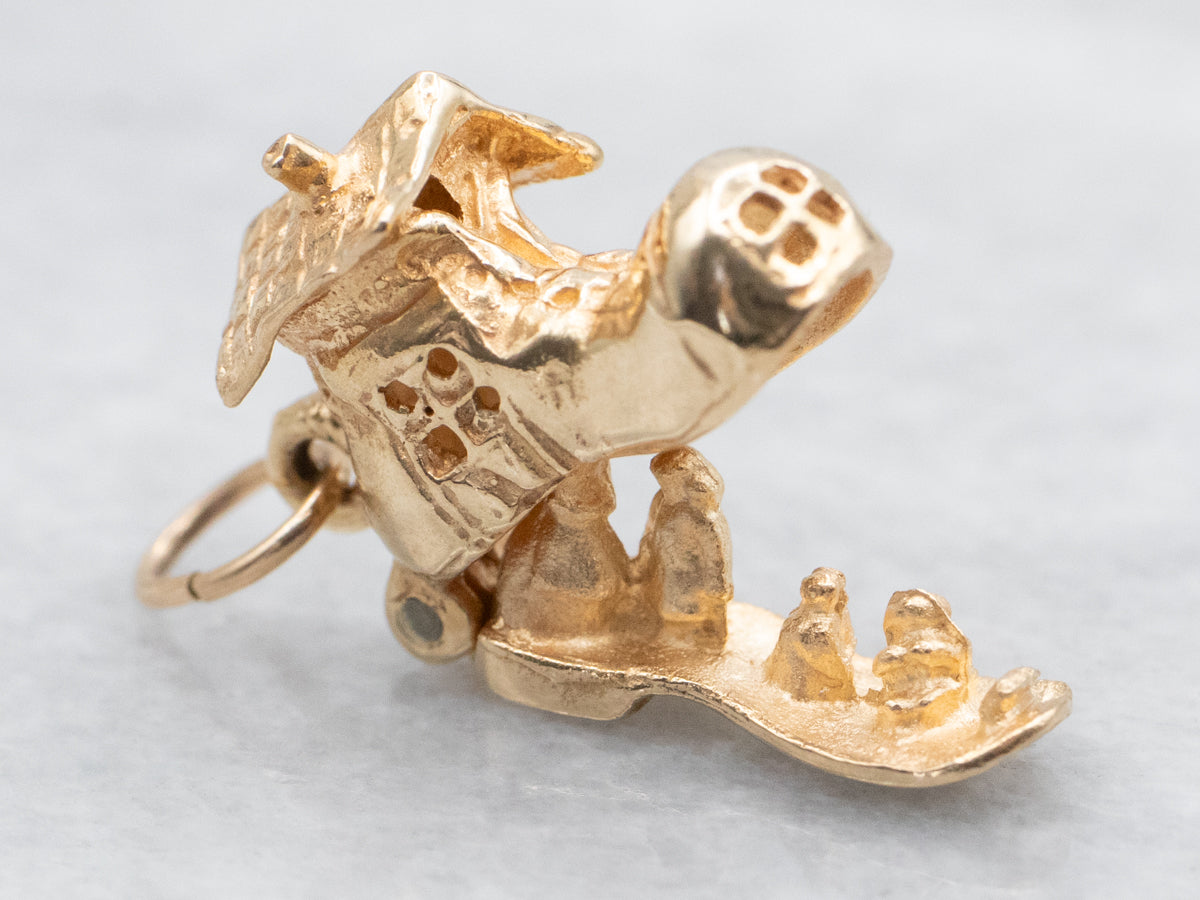 Nursery Rhyme Old Lady in a Shoe Gold Charm