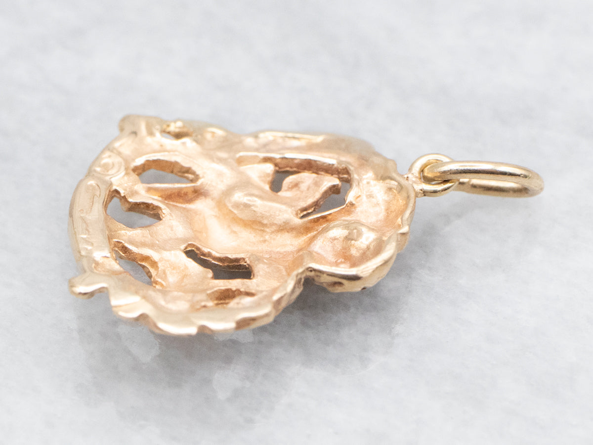 Golden Zodiac Aquarius Pendant