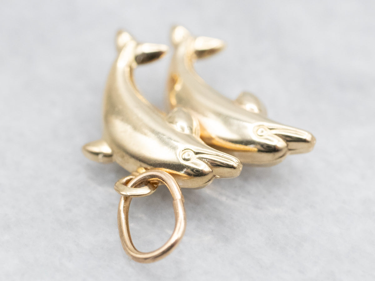 Jumping Double Dolphin Pendant