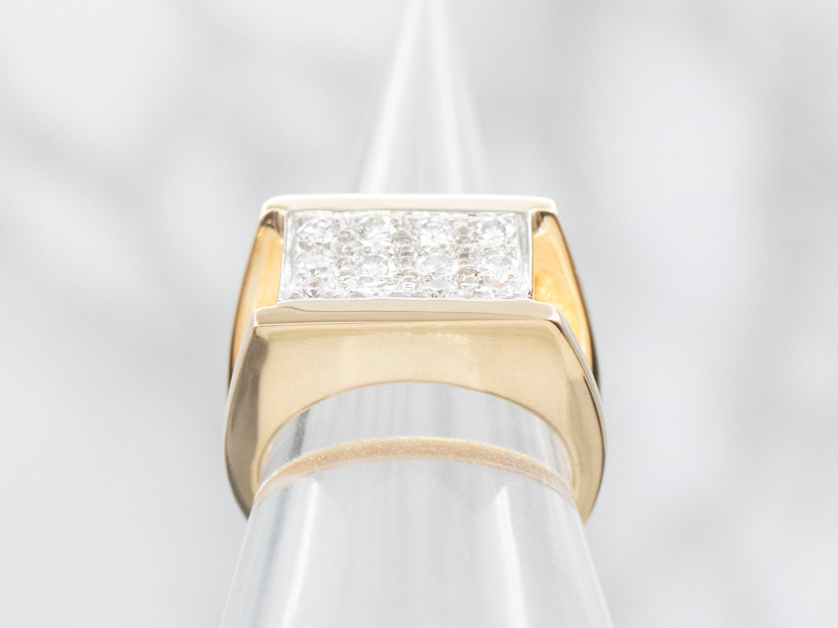 Modern Gold Diamond Statement Ring