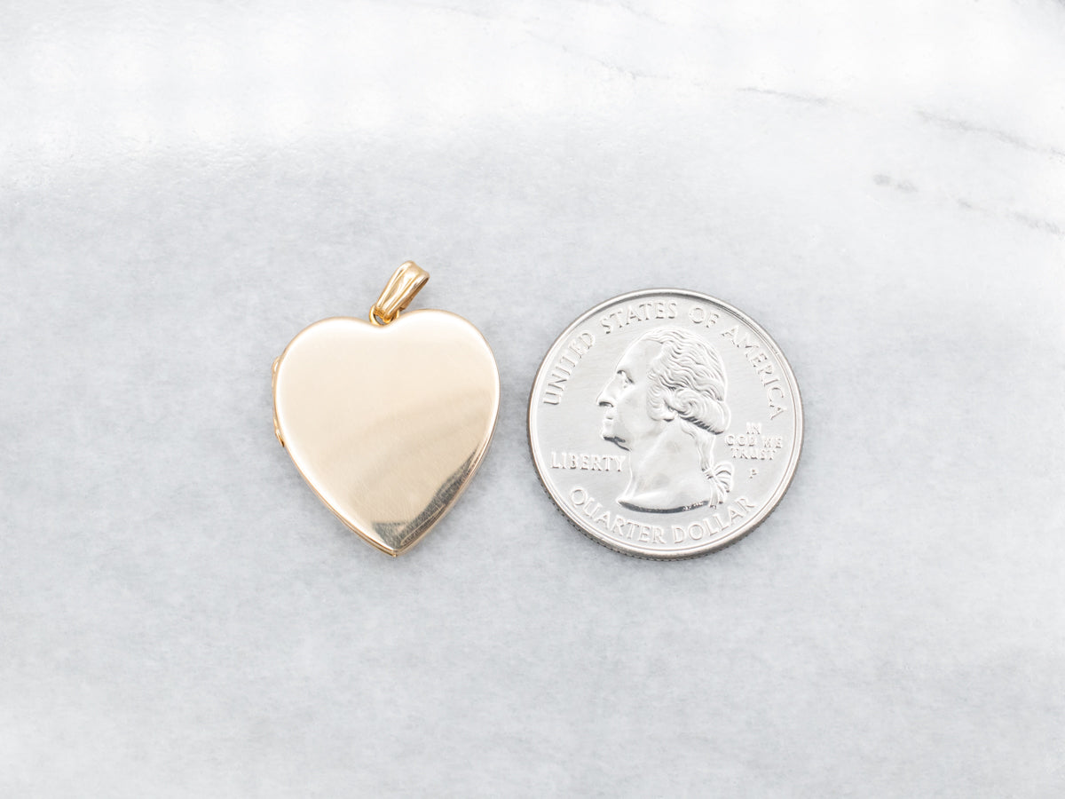 Simple Gold Heart Shaped Locket