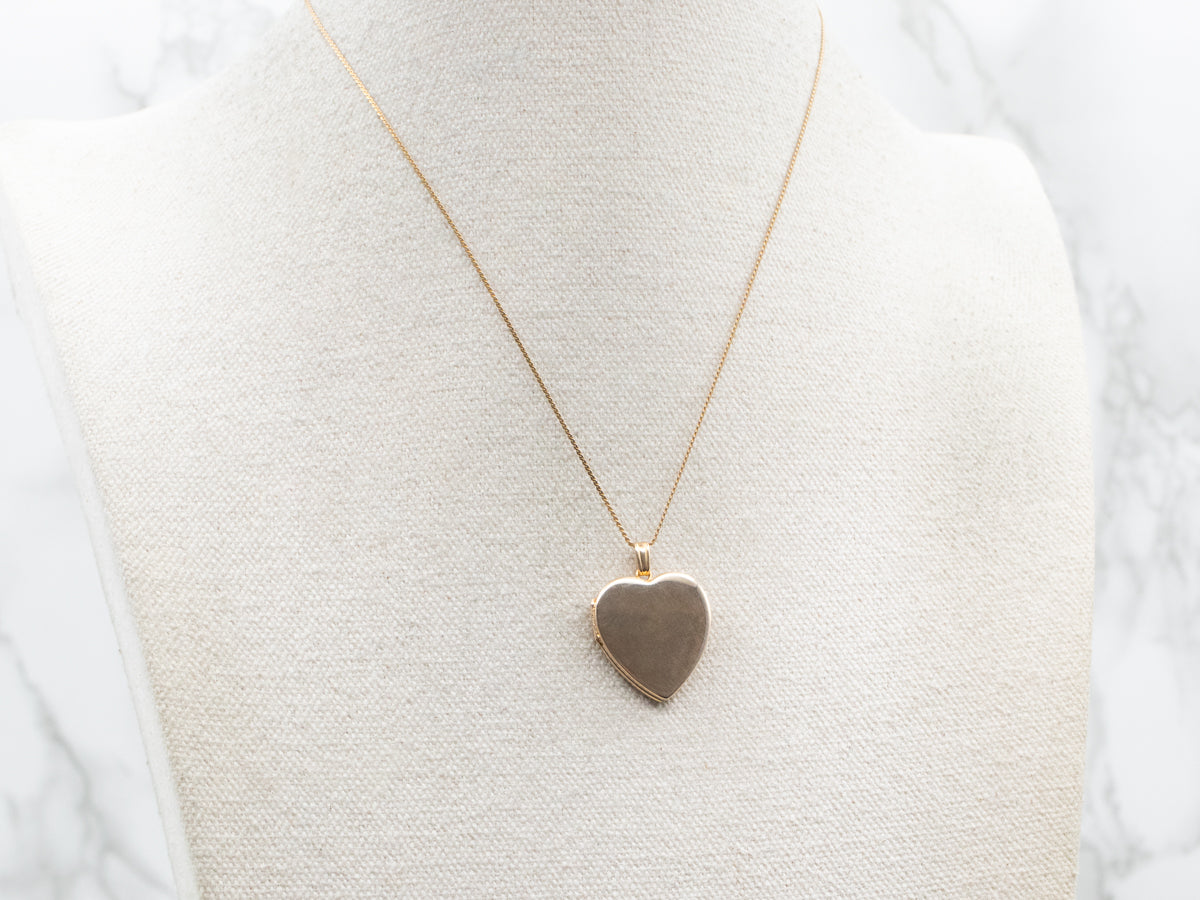 Simple Gold Heart Shaped Locket