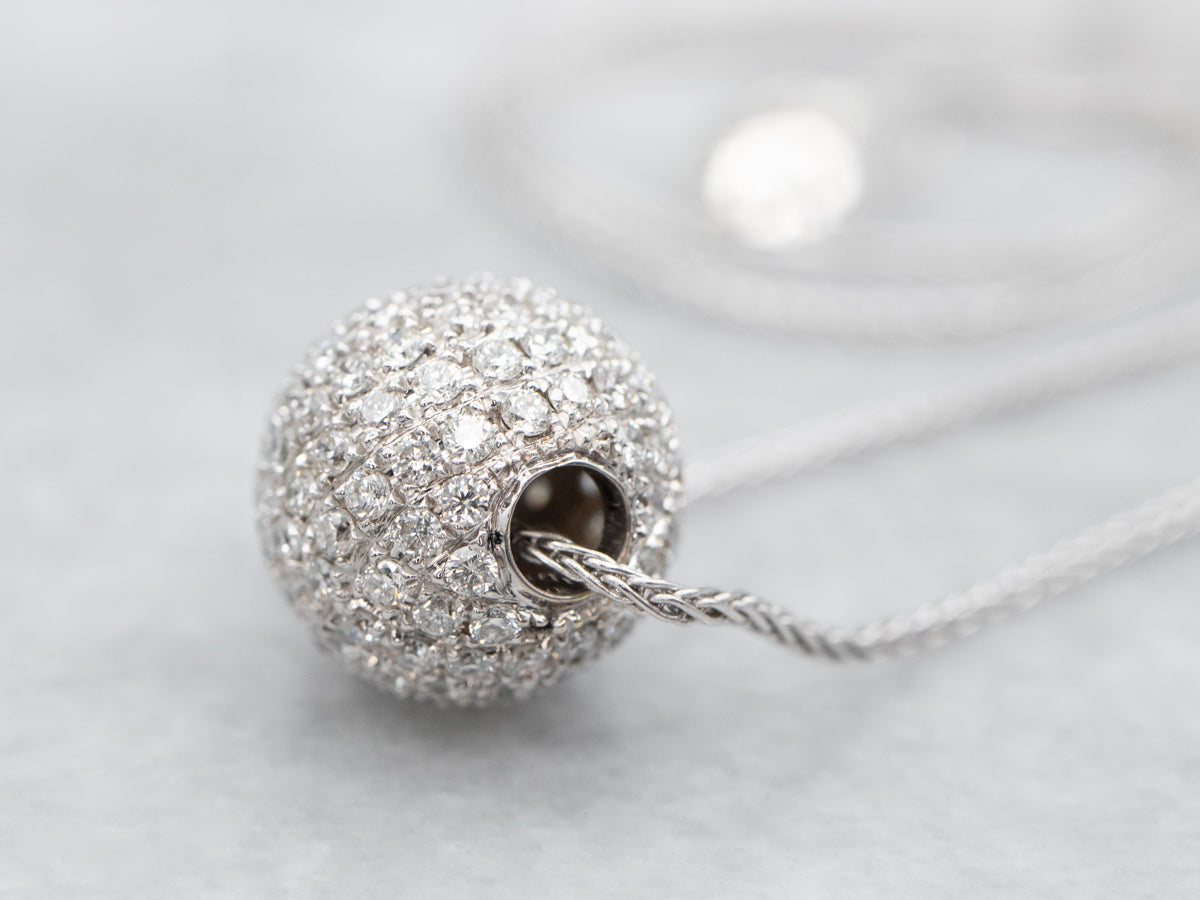 Diamond Encrusted Beaded Ball Necklace